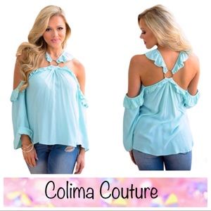 Last one! O ring Ruffle Spring Blouse